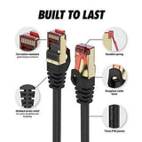 Ultra Clarity Cables Cat8 Ethernet Cable, Wi-Fi Internet Cable, 40 Gbps 2000 Mhz Network Cable, RJ45 Connector with Gold Plated, Weatherproof Lan Patch Cord for Router, Gaming PC