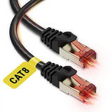 Ultra Clarity Cables Cat8 Ethernet Cable, Wi-Fi Internet Cable, 40 Gbps 2000 Mhz Network Cable, RJ45 Connector with Gold Plated, Weatherproof Lan Patch Cord for Router, Gaming PC