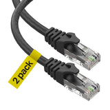 Cat 6 Ethernet Cable 15 Ft 2 Pack, Cat 6 Cable Outdoor&Indoor, High Speed 10Gbps Internet Network Cable, Cat6 Ethernet Patch Cable Long, Computer LAN Cable for Router, Modem, PS4/5 - Blue & Black