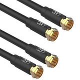 Coaxial Cable Triple Shielded CL3 in-Wall Rated Gold Plated Connectors RG6