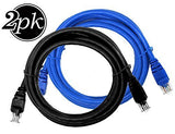 Cat 6 Ethernet Cable 15 Ft 2 Pack, Cat 6 Cable Outdoor&Indoor, High Speed 10Gbps Internet Network Cable, Cat6 Ethernet Patch Cable Long, Computer LAN Cable for Router, Modem, PS4/5 - Blue & Black