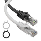 Cat 6 Ethernet Cable 15 Ft 2 Pack, Cat 6 Cable Outdoor&Indoor, High Speed 10Gbps Internet Network Cable, Cat6 Ethernet Patch Cable Long, Computer LAN Cable for Router, Modem, PS4/5 - Blue & Black