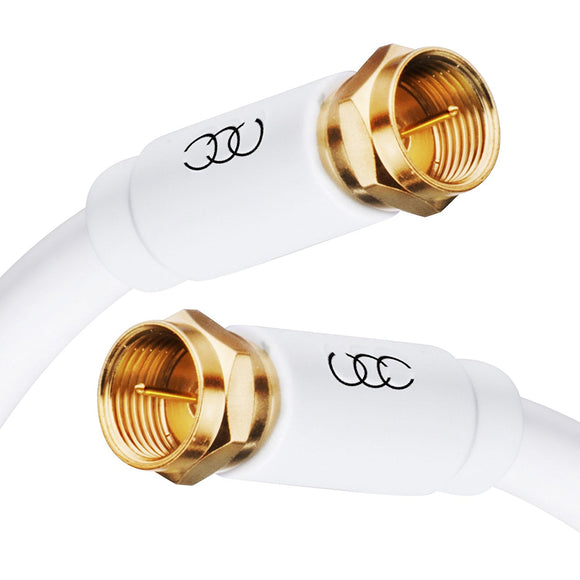 Coaxial Cable Triple Shielded CL3 in-Wall Rated Gold Plated Connectors RG6