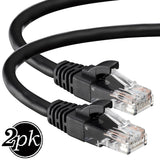 Cat 6 Ethernet Cable 15 Ft 2 Pack, Cat 6 Cable Outdoor&Indoor, High Speed 10Gbps Internet Network Cable, Cat6 Ethernet Patch Cable Long, Computer LAN Cable for Router, Modem, PS4/5 - Blue & Black