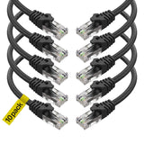 CAT6 Ethernet Cable (10-pack) Network LAN Patch Cable Cord